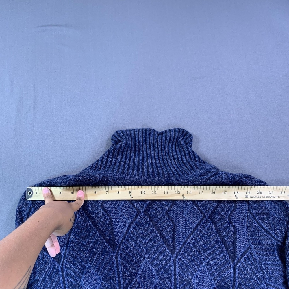 Royal Robbins Sweater Cardigan Womens L Blue Geometric Full Zip Shawl Collar - Picture 11 of 16